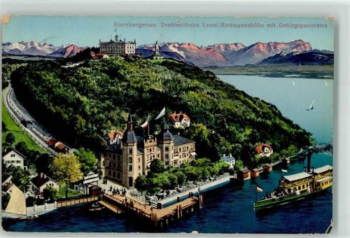 Berg 1912 Starnbergersee Drahtseilbahn Leoni Rottmannshöhe Dampfer