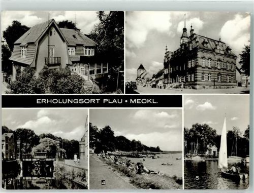 Plau Jugendherberge Walter Husemann Rathaus am Marktplatz Strandbad am Plauer See Seglerheim