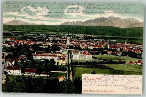 Klagenfurt 1906 mit Pfarrkirche hl. Ägidius