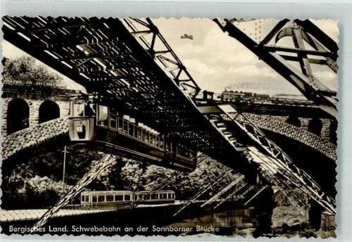 Remscheid Schwebebahn Sonnborner Brücke Straßenbahn Eisenbahn Foto Original aus Archiv eines Ansichtskartenverlags