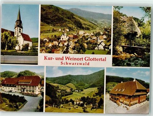 Glottertal Kath. Kirche St. Blasius Wassermühle Glotterbad Gasthaus Hirschen und Engel