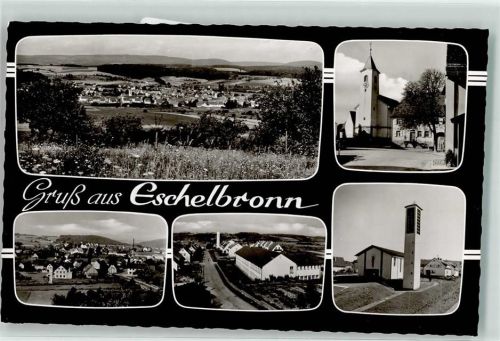 Eschelbronn mit Kirche St. Josef und Ev. Kirche