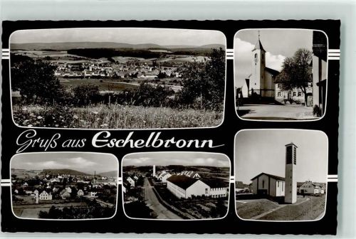 Eschelbronn mit Kirche St. Josef und Ev. Kirche