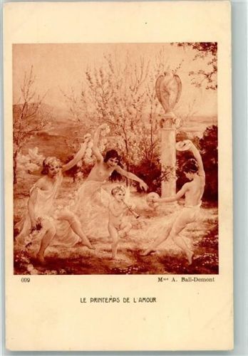 Verlag Braun M. Lie sign. A. Ball-Demont Nr. 099 Frühling Liebe Kinder tanzen Schallmei