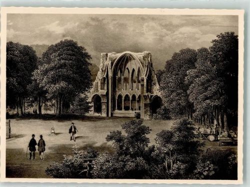 Heisterbach Chor d. ehem. Zisterzienser Abteikirche um 1865 nach Stahlstich auf AK