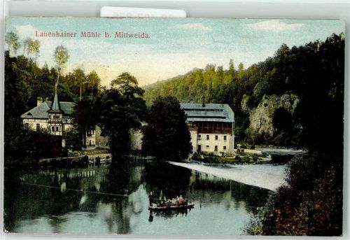 Lauenhain 1910 Mühle Fähre