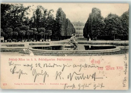 Wien 1898 Schloss Allee im K.k. Schlossgarten Schönburnn