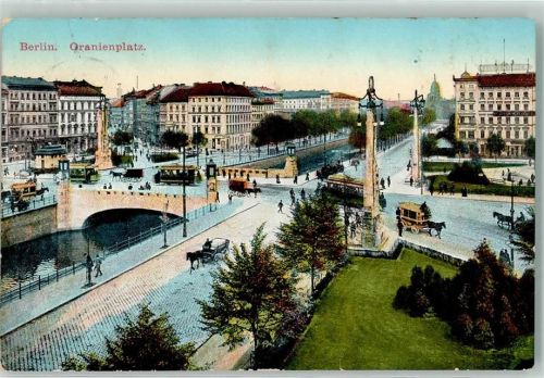 Kreuzberg Oranienplatz Straßenbahn Pferdestraßenbahn