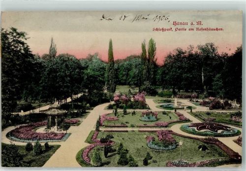 Hanau 1906 Schloßpark Rosenhäuschen