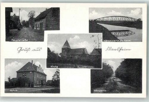 Flaesheim Hauptstraße Schule Kirche Kanal Sommerfest 1994