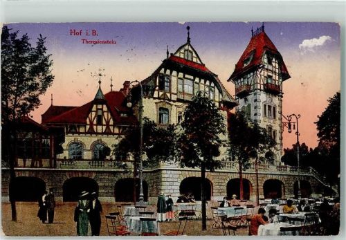 Hof 1924 Gasthaus Theresienstein Bahnpost Zug 29