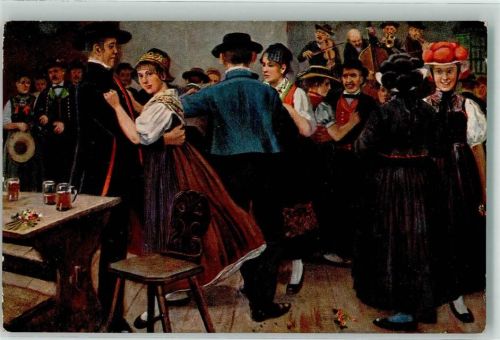 1915 Kirchweihe im Kinzigtal Tracht Bollenhüte Verlag König Serie Nr. 10