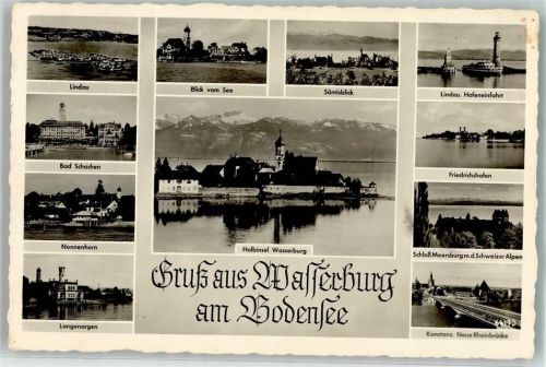 Wasserburg Lindau Bad Schachen Nonnenhorn Langenargen Hafeneinfahrt Lindau Frierichshafen Schloss Meersburg Rheinbrücke Konstanz