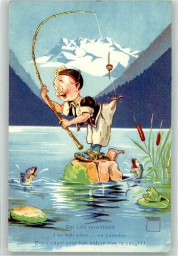 Der Latz verwütscht Frosch Fisch Angler Nr. 11