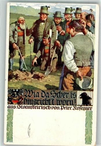 1917 sign. Aßmann Wia da Scher is hingricht't worn Verlag des Vereines Südmark Rosegger-Karte Nr. 136