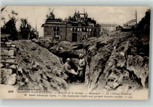 80170 Maucourt 1919 - Feldpost WK I Schloss Ruine