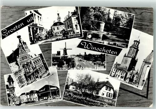 Winschoten Langestraat Rathaus Windmühle Nassaustraat Marktplatz
