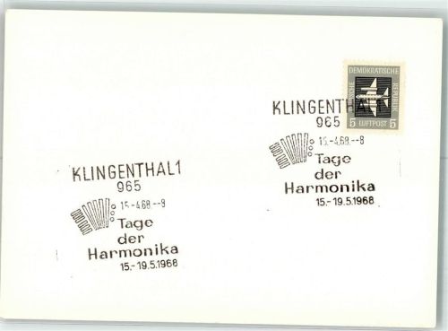 Klingenthal Tage der Harmonika Sonderstempel 1968