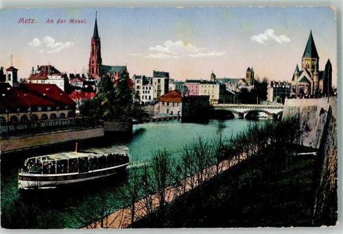 Metz Dampfschiff Kirche Feldpost WK I Landw.Inf. Regiment 30
