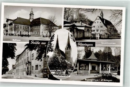 Göppingen Rathaus Brunnenhäusle Oberhofenkirche Schloss Sauerbrunnen