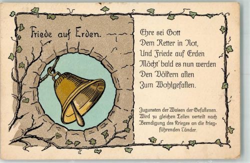 1915 Glocke Friede auf Erden Zugunsten der Waisen und Gefallenen
