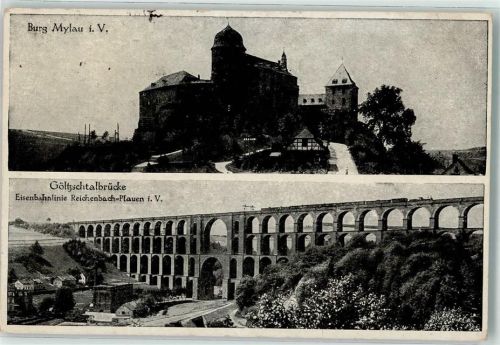 Netzschkau Burg Mylau Göltzschtalbrücke Eisenbahn