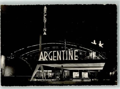 Brüssel 1958 Ausstellung EXPO 58 Argentischer Pavillon Nacht