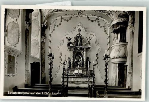 Schliengen Schloss Bürgeln auf der Höh Kapelle Altar Heiligenbild Religion Kerzen Foto AK