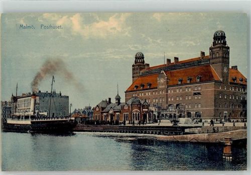 Malmö Posthuset Raddampfer Boot Schiff