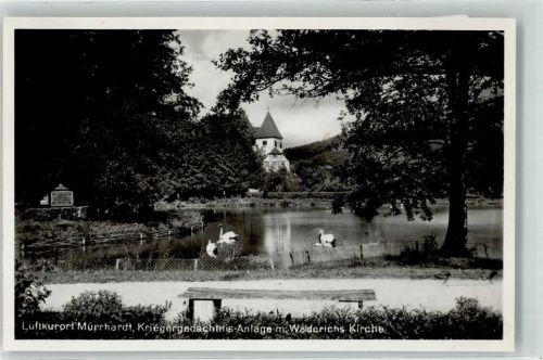 Murrhardt Kriegergedächtnis-Anlage mit Walderichs Kirche Foto AK