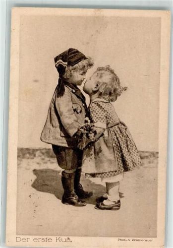 1918 sign. v.Zimmerauer Kinder Der erste Kuss