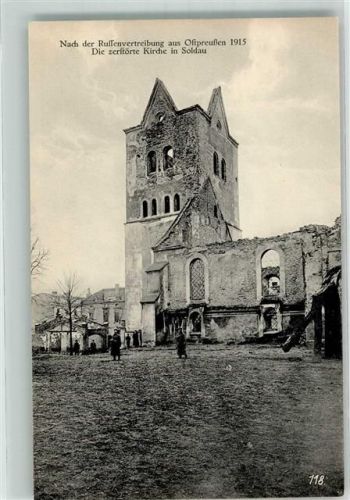 Soldau 1915 Kirche Ruine WK I