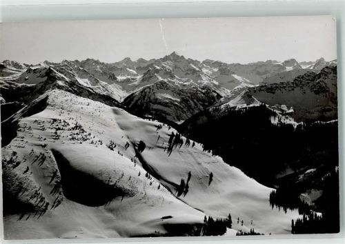 87541 W8973 Oberjoch Gebrauchsspuren Hochvogel Ort handschriftlich Winter Foto AK