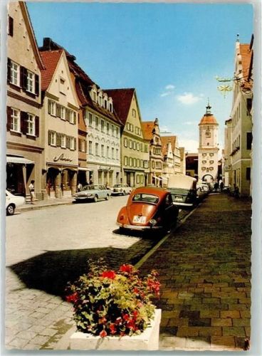 Dillingen Königsstraße mit Mitteltorturm VW Käfer VW T1