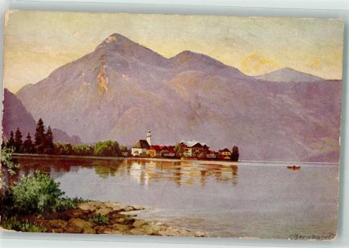 Walchensee Post Herzogstand sign. Bernhard,F.