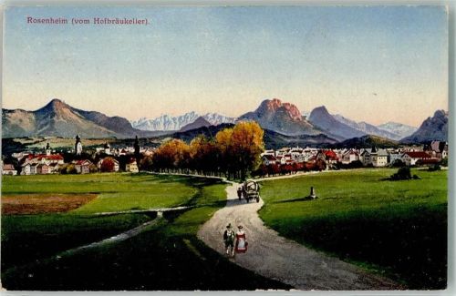 Rosenheim 1917 Planwagen auf dem Weg zur Stadt