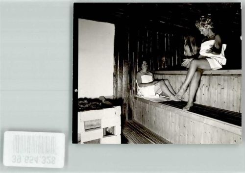 Nunkirchen Sauna Frau Kurhaus Ort handschriftlich Foto Original aus Archiv eines Ansichtskartenverlags