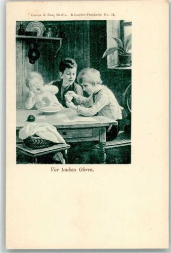Vor tauben Ohren Kinder Kartenspiel Künstler Postkarte Nr. 34