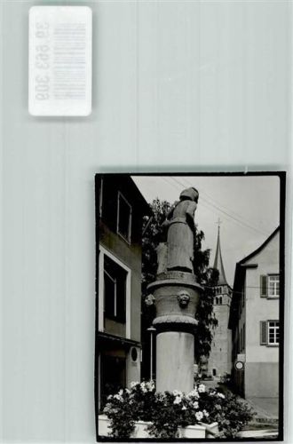Sindelfingen Martinskirche Brunnen Figur Statue Blumen Ort handschriftlich Foto Original aus Archiv eines Ansichtskartenverlags