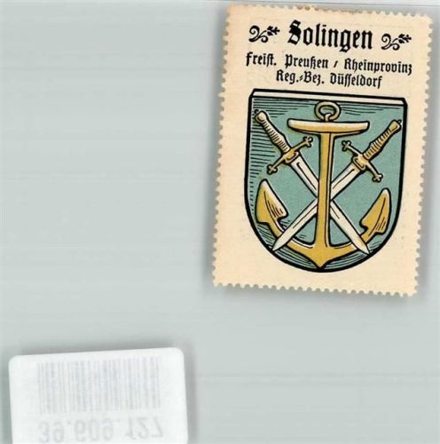 Solingen Vignette Reklame Kaffee Hag Nr. 55 Wappen Anker Schwerter