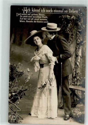 1910 Frau Paar Spruch Ach könnt ich noch einmal so lieben KKG Nr.7915-2