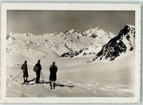 Senales Schnals Passo di Tisa - Gruppo Alpi Venoste Hüttenstempel Rifugio Similaun Alois Platzgummer Ski 1936 Foto AK