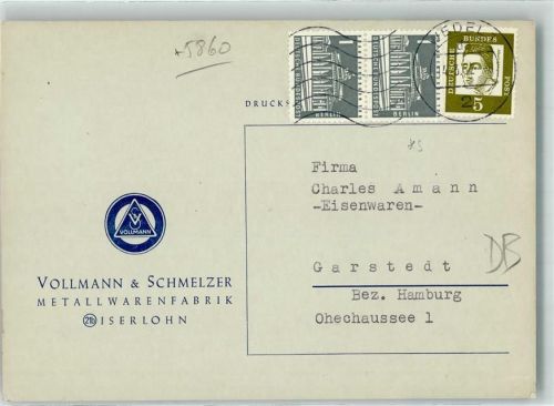 Iserlohn Vollmann und Schmelzer Metallwarenfabrik Geschäftskorrespondenz