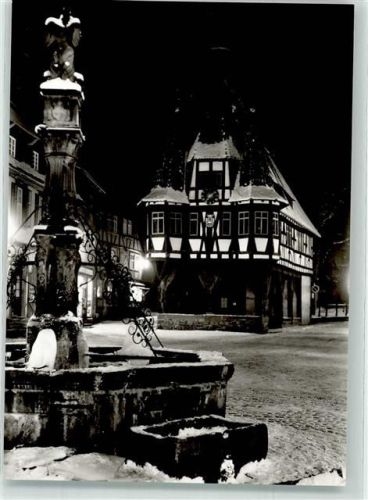 Michelstadt Winter Marktplatz bei Nacht