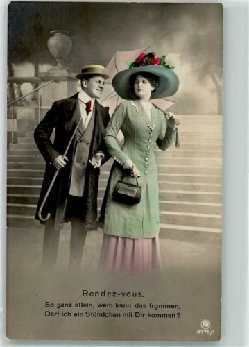 1911 Liebespaar Hutmode Nr. 2775/1