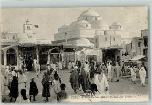 Tunis 1906 Tracht Handlung Marktszene Place Bab-Souika
