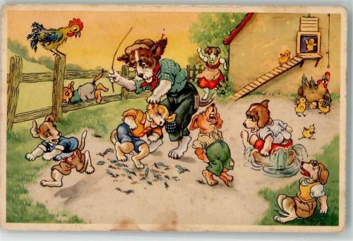 Hunde Schule Hahn Küken Colorprint B Nr.53800-8