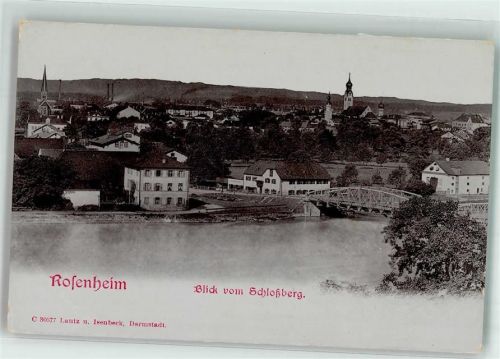 Rosenheim Innbrücke mit Stadtpfarrkirche St. Nikolaus und Ev. Kirche Lautz & Isenbeck