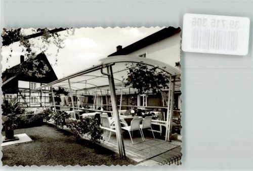 Hemer Gasthaus Terrasse Blumen Ort handschriftlich Foto Original aus Archiv eines Ansichtskartenverlags
