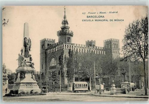 Barcelona Denkmal Straßenbahn Escuela Municipal de Musica